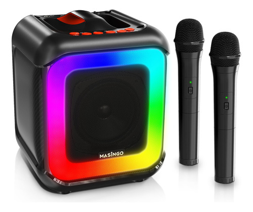 Masingo Maquina De Karaoke Para Ninos Y Adultos Con 2 Microf