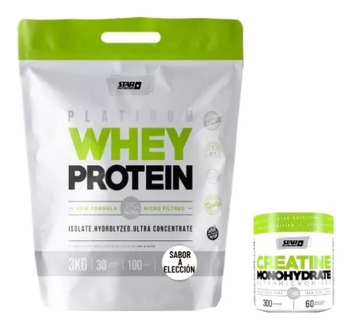Platinum Whey Protein 3kg + Creatina 300g - Star Nutrition