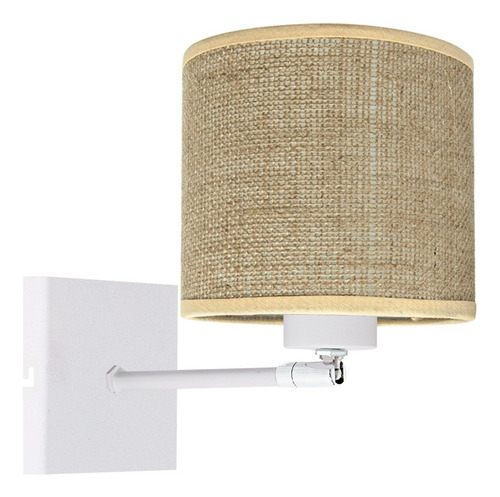 Lampara Velador Dormitorio Aplique Movil Led Pared Pantalla Estructura Blanco/arpillera Oscuro