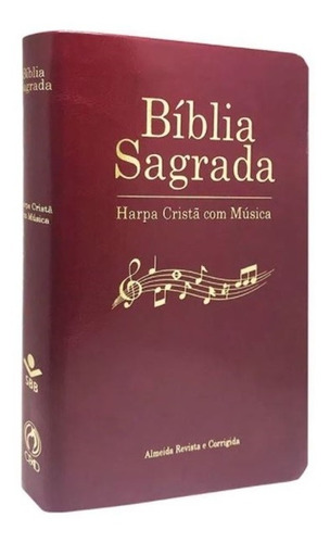 Bíblia Sagrada Com Harpa Cristã Com Música Luxo Vinho