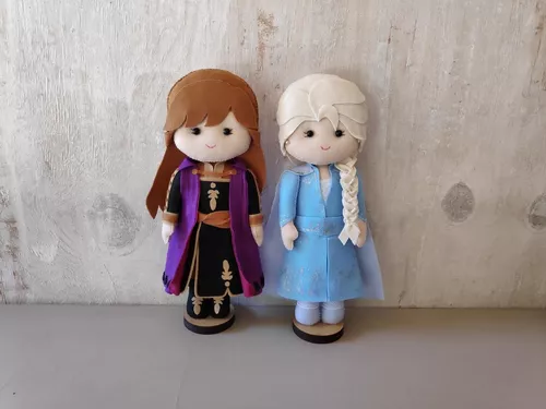 Bonecas Ana e Elsa Frozen feltro