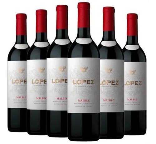 Vino Tinto López Malbec Bodega Lopez 750 Ml - Caja X 6