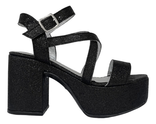 Sandalia Dolce Negro C/glitter 