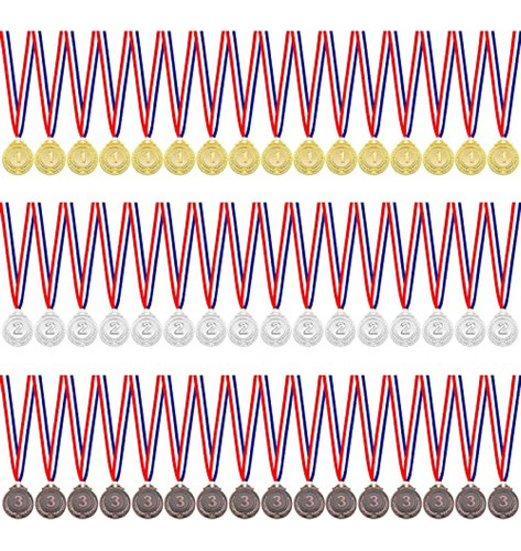 48 Piezas De Metal Ganador Oro Plata Bronce Premio Medallas 
