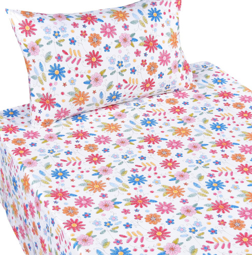 Juego De Sábanas De 3 Piezas Con Diseño De Flores Florales D
