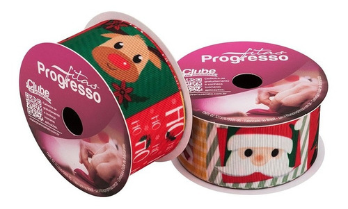 1 Fita De Cetim 38mm 10m Cor 288 Papai Noel Lúdico Progresso