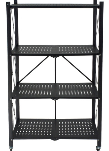 Estante Anaquel Organizador Plegable 4 Niveles Rack Metalico Color Negro