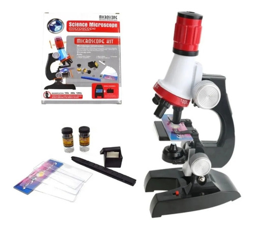 Microscopio Educativo Niños 1200x Escuela Hogar Kit Completo