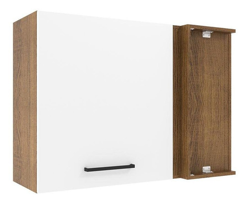 Armário Aéreo De Canto Madesa Agata 1 Porta Rustic/branco