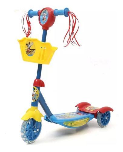 Monopatin Mickey Mouse 3 Ruedas Con Luces Y Sonido