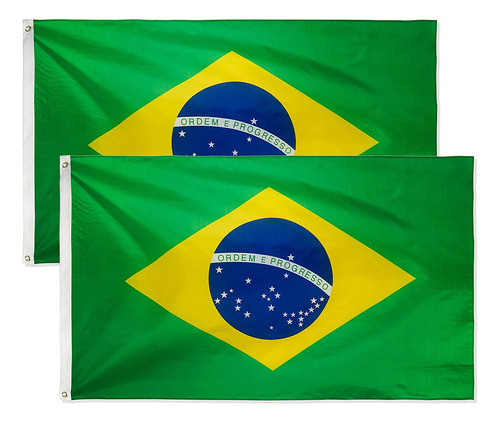 2 Piezas Bandera De Brasil Banderas Nacionales Brasileñas