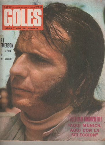 Antigua Revista * Goles * Nº 1258 Año 1973 Fittipaldi - Boca