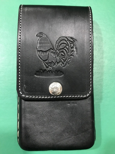 25.- Funda De Piel Para Teléfono Móvil Broche Sello Gallo