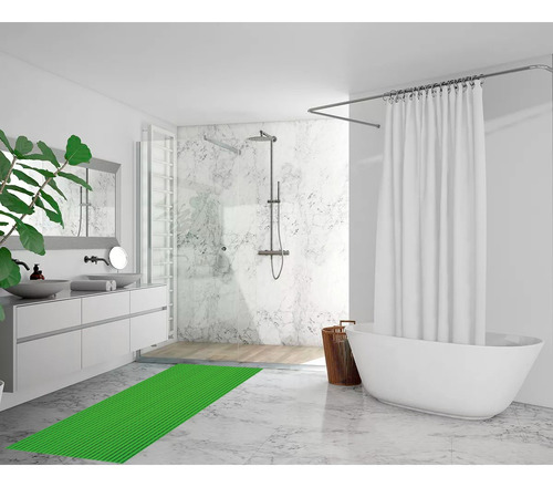 Passadeira Emborrachada Tapete Antiderrapante 5mt X 45cm Comprimento 5 M Cor Verde Desenho Do Tecido Liso Largura 45 Cm