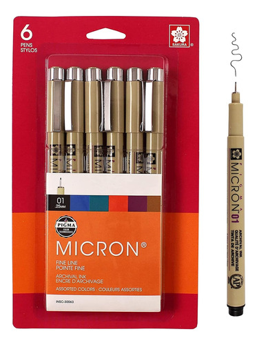 Pigma 30063 Micron Blister Card Ink Pen Set, Ass&#39;t ...