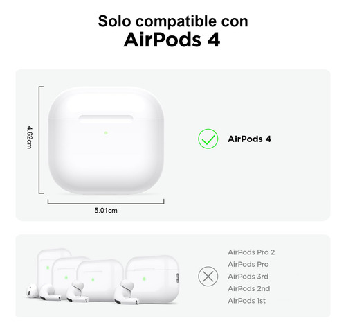 Funda Transparente Para AirPods 4 - Tpu - Case Resistente