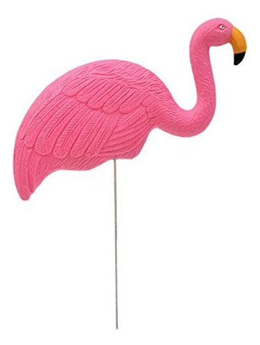 Flamingo Patio Decoracion Rosa Plastico Pata Metal 19  Alto