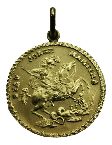 Medalla Oro 18k San Jorge #799 Bautizo Comunión 