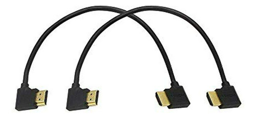 Cable Hdmi - Chapado En Oro De Alta Velocidad 90 Ángulo Dere