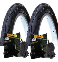 Comprar Par Pneu Aro 26 X 2.125 Kenda Flame + Par Câmaras Pirelli 26