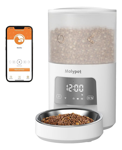 Molypet Automatic Cat Feeders - 5g Wifi Pet Feeder Con Contr