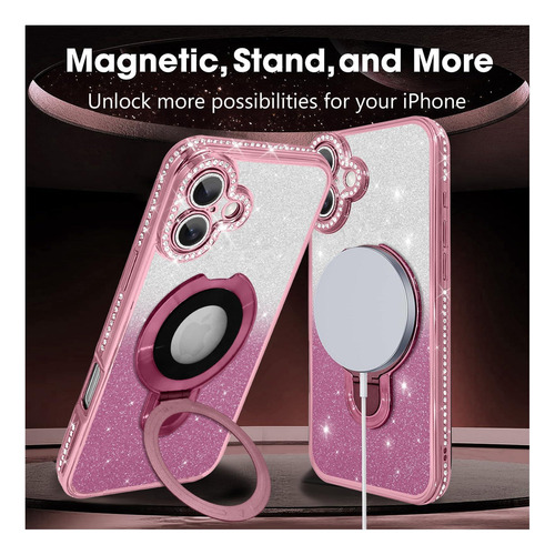 Aigomara Soporte Magnético Para Iphone 16 Plus [compatible A Rosa.