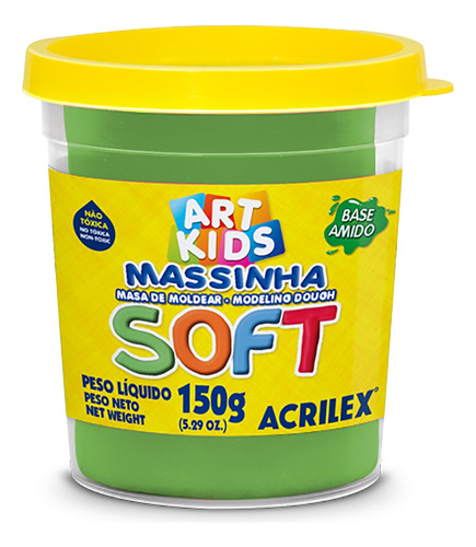 Massinha Verde 150g  Soft Art Kids - Acrilex