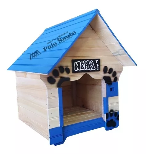 Casas Para Perros 60x50cm En Madera más Colchoneta y Nombre