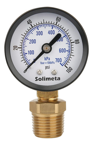 Solimeta Manometro De Bomba De Pozo De 2 , 0-100 Psi