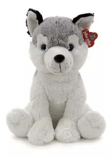 Peluche Perro Husky Lobo Siberiano Sentado Mediano 45cm 3836