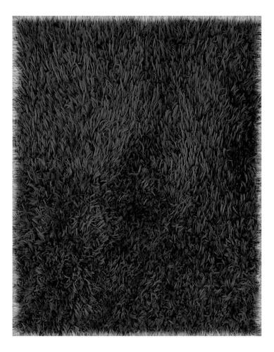 Tapete Decorativo Dib Oslo Shagg 120x170 Cm Ancho 120 Cm Color Negro Diseño De La Tela Shaggy Largo 170 Cm