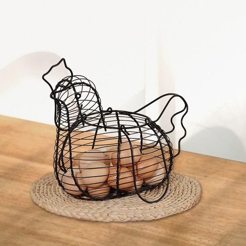 N Cesta De Metal Para Huevos De Gallina, Cesta Para Huevos