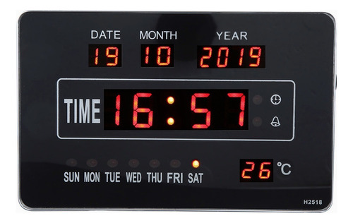 Led Digital Calendario Día Reloj Termómetro Large Tiempo Ter