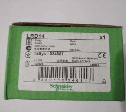 Relé Térmico De 7 A 10 Amp Lrd14 Schneider Electric