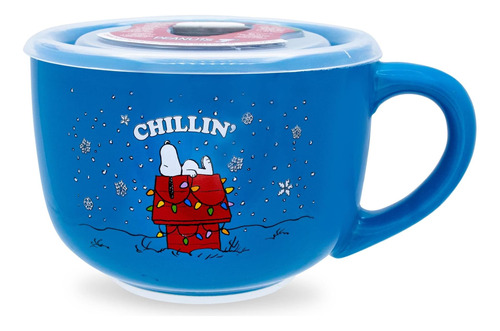 Taza De Sopa De Cerámica Silver Buffalo Peanuts Snoopy Chill