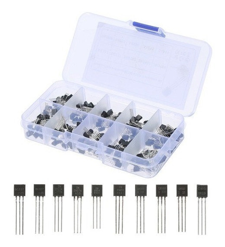 Tecneu Caja Con 200 Transistores 10 Modelos Diferentes Tipo To92 Npn Pnp BJT