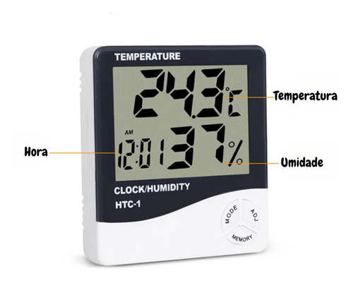 Relógio Termo Higrômetro Termômetro Digital Com Sensor Embutido Medidor De Umidade E Temperatura Do Ar Termo-higrômetro Htc-1 Tumblr