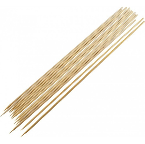 Pack 100 Brochetas Palos Bamboo Para Anticuchos 25 Cm 