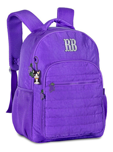 Kit Mochila Rebecca Bonbon Rb Feminina Escolar Com Estojo Cor Roxo