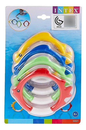 Anillos para fondo de piscina Intex 55507, colores amarillo, azul, verde y rojo