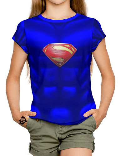 Camiseta Supergirl Meninas Infantil Herois Superman Blusa