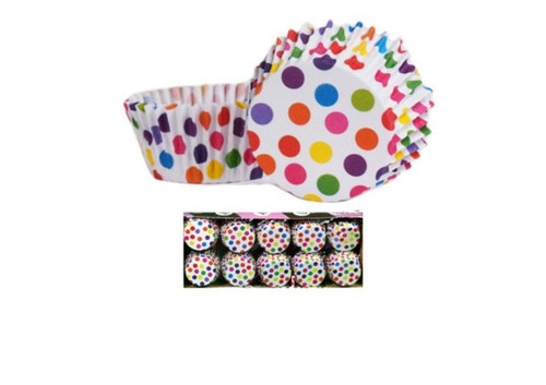 Pirotin Cupcake Nº10 Lunares Multicolor Caja X510