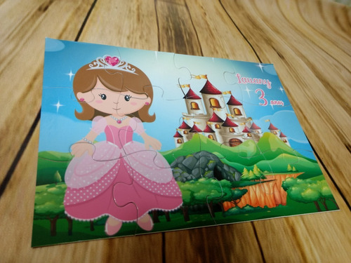 Imagem 2 de 4 de Convite Quebra Cabeças Princesa Personalizado - 10 Unidades