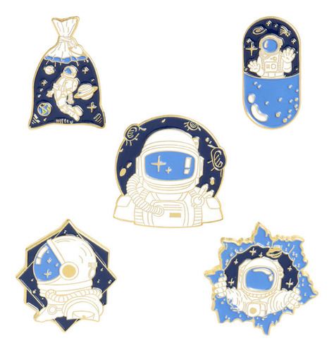 Bonito Broche De Solapa Con Diseño De Astronauta, 5 Unidades