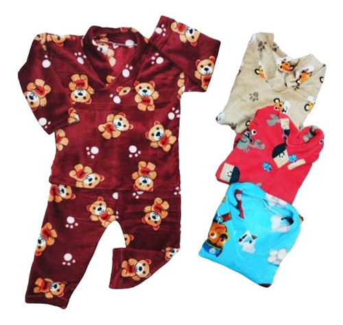 Pijama Térmica 2 Piezas Niño Niña Peluche