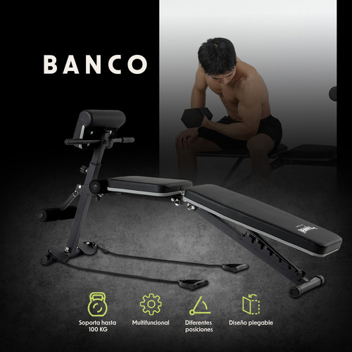 Banco Multiposiciones Bywell Ajustable Y Plegable Gym
