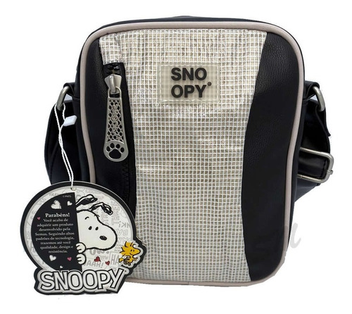 Bolsa Pequena Transversal Snoopy Preto Sp12001pt