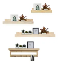 Comprar Kit 3 Repisas 1 Perchero Biblioteca Especiero Madera Colores Color Natural