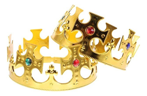 40 Unidades Coroa Rei Dourado Enfeite De Festa