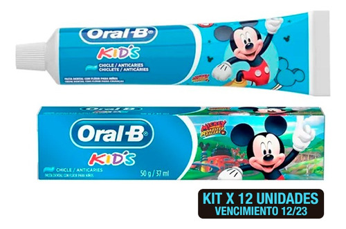 Oral B Kids X12 Pasta Dental Fluor Niños Disney 50gr Vto.